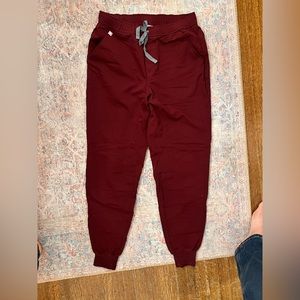 Figs maroon nursing scrubs jogger